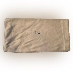 Vintage Dior Beige Suede Pouch for Sunglasses